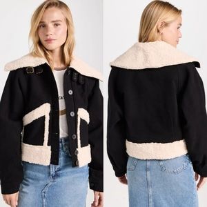 THE GREAT. Black and Cream Jacket